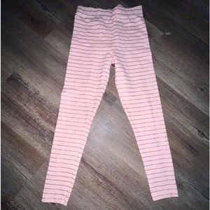 Tommy Bahama girls Large 10/12 salmon pink and gold leggings